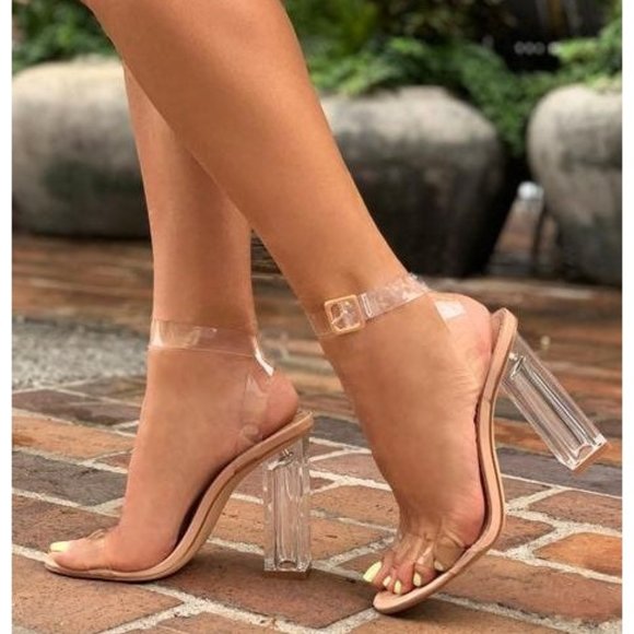 Fashion Nova Shoes - Fashion Nova Clear Strappy Heel Size 8.5